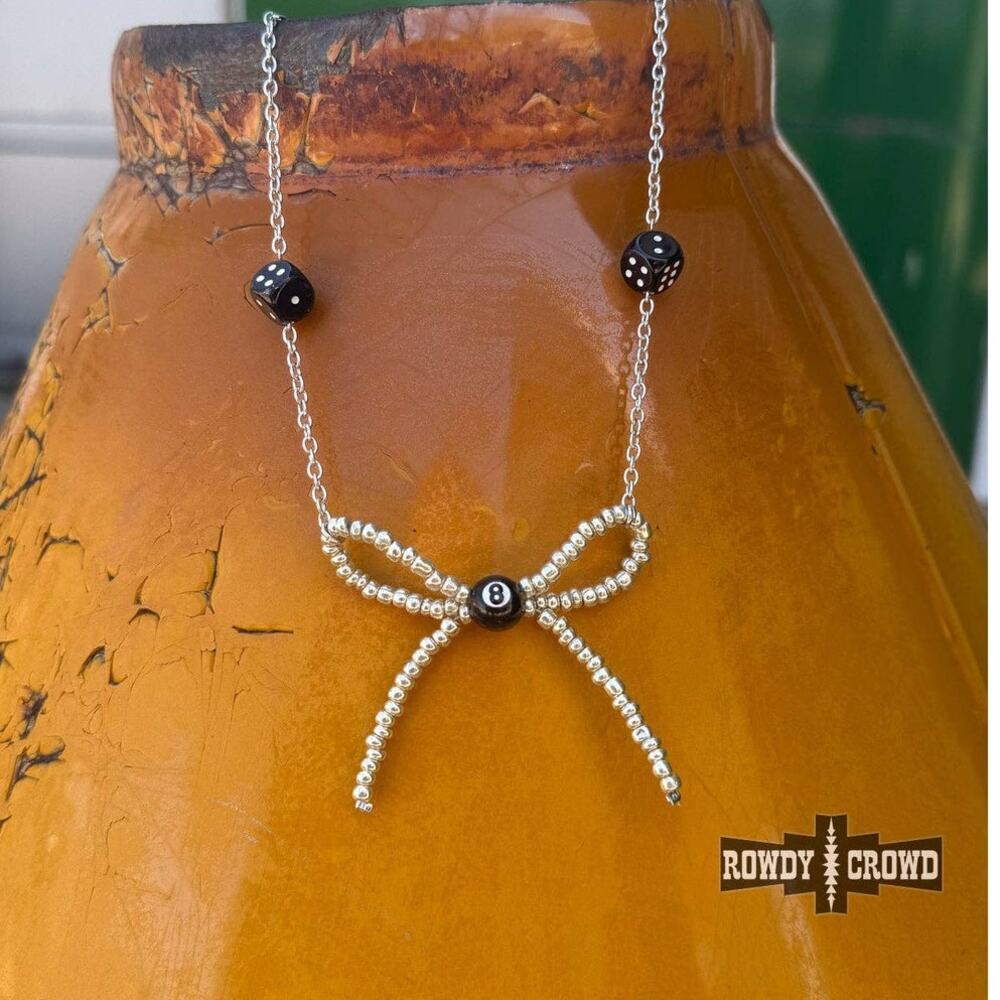 Hot Money Necklace | Casino Cowgirl Bow Beaded Statement Necklace